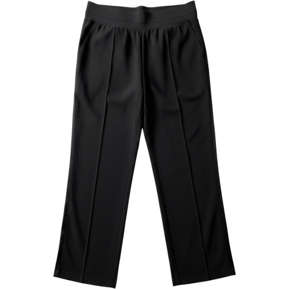 Athleta Nolita Wide Leg Pants 16 Black Satin Stripe Tuxedo Casual Pull On Comfy